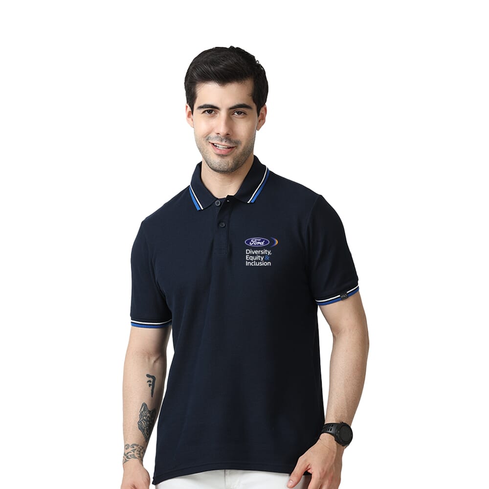 Mark Spencer Diversity Men s Polo T shirt Navy Blue White Blue Tipping